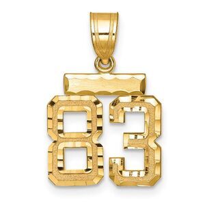 14k Yellow Gold, Varsity Collection, Small D/C Pendant Number 83